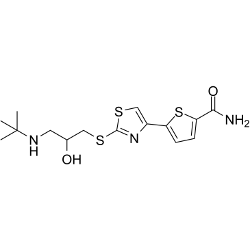 5-(2-((3-(tert-Butylamino)-2-hydroxypropyl)thio)thiazol-4-yl)thiophene-2-carboxamide picture