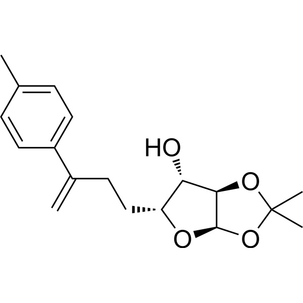 ((3aR,5R,6S,6aR)-6-羟基-2,2-二甲基四氢呋喃并[2,3-d][1,3]二噁戊环-5-基)甲基 4-甲基苯酸盐结构式