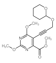 methyl 2,6-dimethoxy-5-[3-(oxan-2-yloxy)prop-1-ynyl]pyrimidine-4-carboxylate结构式