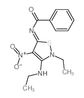 (NE)-N-(2-ethyl-3-ethylamino-4-nitro-thiazol-5-ylidene)benzamide结构式