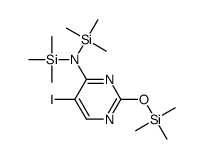 5-iodo-N,N-bis(trimethylsilyl)-2-trimethylsilyloxypyrimidin-4-amine结构式