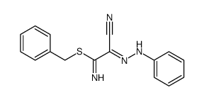 S-Benzyl(2-phenylhydrazono)cyanothioacetimidate结构式
