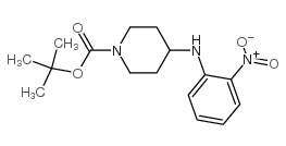 4-(2-硝基苯氨基)哌啶-1-甲酸叔丁酯结构式