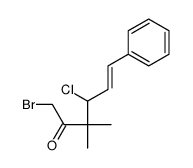1-bromo-4-chloro-3,3-dimethyl-6-phenylhex-5-en-2-one结构式