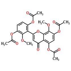 粘毛黄芩素 III 四乙酸酯结构式