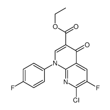 7-氯-6-氟-1-(4-氟苯基)-4-氧代-1,4-二氢-1,8-萘啶-3-羧酸乙酯结构式