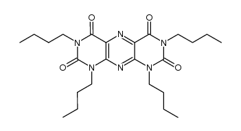 1,3,6,8-tetra-n-butylpyrimido[5,4-g]pteridine-2,4,5,7(1H,3H,6H,8H)-tetrone 10-oxide结构式