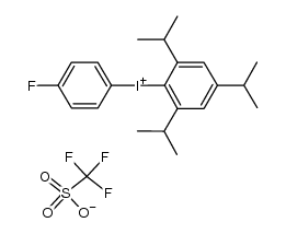 (4-fluorophenyl)(2,4,6-triisopropylphenyl)iodonium triflate结构式