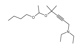 1-Butyloxy-1-[4-diethylamino-1.1-dimethyl-butin-(2)-yloxy]-ethan结构式