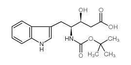 boc-(3s,4s)-4-amino-3-hydroxy-5-(3-indolyl)-pentanoic acid Structure