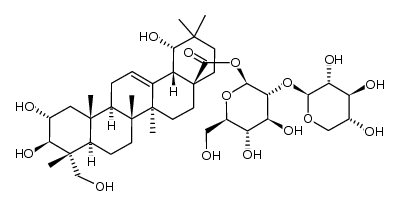 arjungenin-28-O-β-D-xylopyranosyl-(1-2)-β-D-glucopyranoside Structure