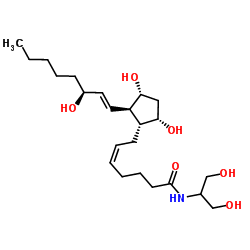 (5Z,9α,11α,13E,15S)-N-(1,3-Dihydroxy-2-propanyl)-9,11,15-trihydro xyprosta-5,13-dien-1-amide结构式