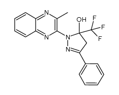 5-hydroxy-1-(3-methylquinoxalin-2-yl)-3-phenyl-5-trifluoromethyl-Δ2-pyrazoline结构式