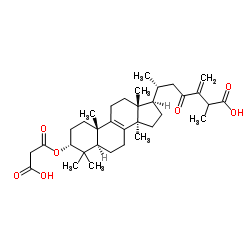3α-羧基乙酰氧基-24-亚甲基-23-氧代羊毛甾-8-烯-26-酸结构式