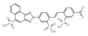 2-[4-[2-(4-nitro-2-sulphophenyl)vinyl]-3-sulphophenyl]-2H-naphtho[1,2-d]triazole-5-sulphonic acid结构式