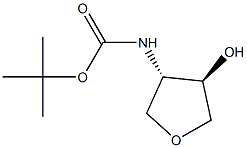 反式-4-羟基-3-Boc氨基四氢呋喃结构式