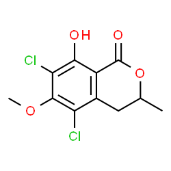 5,7-Dichloro-3,4-dihydro-8-hydroxy-3-methyl-6-methoxy-1H-2-benzopyran-1-one结构式