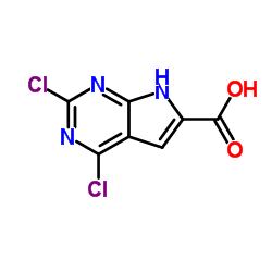 2,4-二氯-7H-吡咯并[2,3-d]嘧啶-6-羧酸结构式