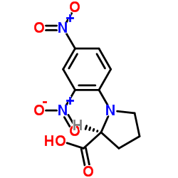 N-(2,4-二硝基苯)-L-脯氨酸结构式