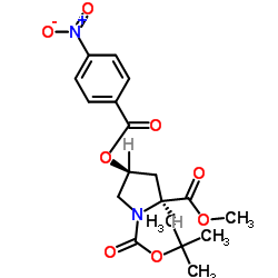 (2S,4S)-1-TERT-BUTYL 2-METHYL 4-((4-NITROBENZOYL)OXY)PYRROLIDINE-1,2-DICARBOXYLATE结构式