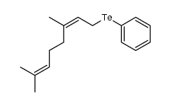 (Z)-(3,7-dimethylocta-2,6-dien-1-yl)(phenyl)tellane结构式
