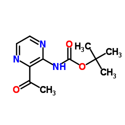 tert-butyl 3-acetylpyrazin-2-ylcarbamate Structure