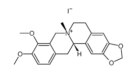 (-)-(7S,13aS)-cis-N-methyl-7,8,13,13a-tetrahydroberberinium iodide Structure