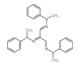 N-[[(3Z)-1,3-bis(methyl-phenyl-hydrazinylidene)propan-2-ylidene]amino]-N-methyl-aniline Structure