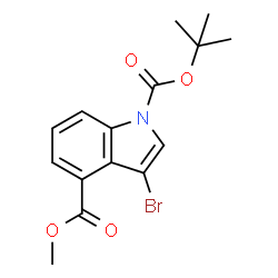 1-BOC-3-溴吲哚-4-甲酸甲酯结构式