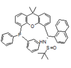 [S(R)]-N-[(S)-(1-萘基)[5-(二苯基膦)-9,9-二甲基-9H-氧杂蒽]甲基]-2-叔丁基亚磺酰胺结构式