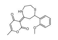 (3E)-3-[7-(2-methoxyphenyl)-1,4-thiazepan-5-ylidene]-6-methylpyran-2,4-dione结构式