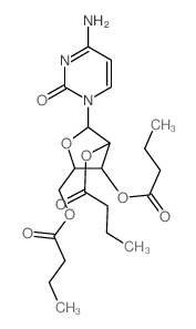 2 (1H)-Pyrimidinone, 4-amino-1-[2,3, 5-tris-O-(1-oxobutyl)-.beta.-D-arabinofuranosyl]-结构式