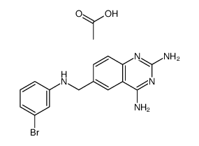 6-[(3-Bromo-phenylamino)-methyl]-quinazoline-2,4-diamine; compound with acetic acid Structure