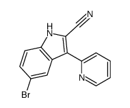 5-Bromo-3-(2-pyridyl)-1H-indole-2-carbonitrile结构式