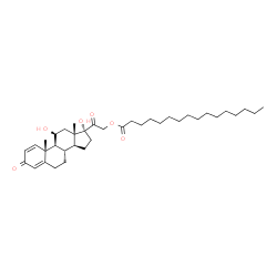 11beta,17,21-trihydroxypregna-1,4-diene-3,20-dione 21-palmitate结构式