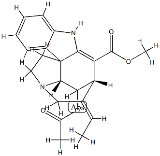 (19E)-14-(Acetyloxy)-2,16,19,20-tetradehydrocuran-17-oic acid methyl ester structure
