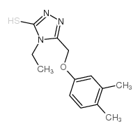 5-[(3,4-二甲基苯氧基)甲基]-4-乙基-4H-1,2,4-噻唑-3-硫醇结构式
