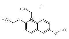 1-乙基-2-乙基硫代-6-甲氧基喹啉碘化物结构式