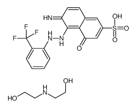 6-amino-4-hydroxy-5-[[2-(trifluoromethyl)phenyl]azo]naphthalene-2-sulphonic acid, compound with 2,2'-iminodiethanol (1:1) Structure