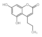 5,7-二羟基-4-丙基香豆素结构式