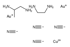 (ethylenediamine-N,N')(propane-1,2-diamine-N,N')copper bis[di(cyano-C)aurate] Structure