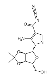 5-amino-1-(2,3-O-isopropylidene-β-D-ribofuranosyl)pyrazole-4-carbonylazide结构式
