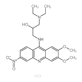 2-Propanol,1-(diethylamino)-3-[(2,3-dimethoxy-6-nitro-9-acridinyl)amino]-, hydrochloride(1:2)结构式