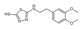 5-{[2-(3,4-二甲氧基苯基)乙基]氨基}-1,3,4-噻二唑-2-硫醇结构式