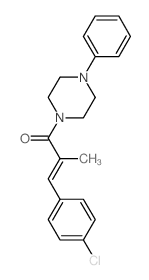 (E)-3-(4-chlorophenyl)-2-methyl-1-(4-phenylpiperazin-1-yl)prop-2-en-1-one结构式