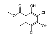 methyl 3,5-dichloro-2,4-dihydroxy-6-methylcyclohexa-2,4-diene-1-carboxylate结构式