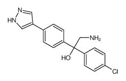 BenzeneMethanol, α-(aminomethyl)-α-(4-chlorophenyl)-4-(1H-pyrazol-4-yl)- Structure