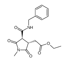 trans-3-benzylaminocarbonyl-4-carbethoxymethyl-1-methylpyrrolidine-2,5-dione结构式