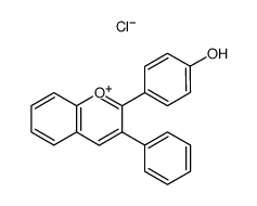 2-(p-Hydroxy)phenyl-3-phenyl(1)benzopyrylium chloride Structure
