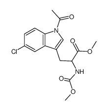 1-acetyl-5-chloro-Nb-methoxycarbonyl-DL-tryptophan methyl ester结构式